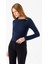 Kadın Asimetrik Yaka Omuz Aksesuar Detaylı Body Lacivert - 26100 4