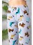 Kadın Beli Lastikli Köpek Desenli Polar Pijama Alt Gri - 2068 3