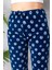 Kadın Beli Lastikli Desenli Polar Pijama Altı Lacivert - 2068 2