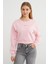 3 Iplik Ayıcık Nakışlı Crop Sweatshirt 2