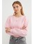 3 Iplik Ayıcık Nakışlı Crop Sweatshirt 3