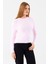 Kadın Bisiklet Yaka Fitilli Detaylı Triko Kazak Pembe - 25-567 5