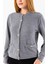 Kadın Bisiklet Yaka Düğmeli Yumuşak Dokulu Hırka Gri - 2686 6