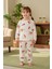 Ayıcık Desenli Bisiklet Yaka Polar Kız Çocuk Pijama Takımı 1