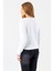 Kadın Bisiklet Yaka Kalp Detaylı Triko Kazak Beyaz - 2358 6