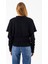 Kadın Bisiklet Yaka Pelerin Detaylı Triko Kazak Siyah - 2271 7