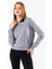 Kadın Polo Yaka Düğme Detaylı Triko Kazak Gri - 25K 2546 1