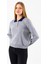 Kadın Polo Yaka Düğme Detaylı Triko Kazak Gri - 25K 2546 3