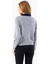 Kadın Polo Yaka Düğme Detaylı Triko Kazak Gri - 25K 2546 6