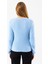 Kadın Bisiklet Yaka Fitilli Detaylı Triko Kazak Mavi - 25-567 8