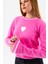 Kadın Bisiklet Yaka Kalp Detaylı Triko Kazak Pembe - 2358 7