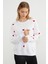 3 Iplik Kalp Nakışlı Oversize Sweatshirt 4