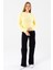 Kadın Bisiklet Yaka Fitilli Detaylı Triko Kazak Sarı - 25-567 3