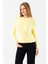 Kadın Bisiklet Yaka Fitilli Detaylı Triko Kazak Sarı - 25-567 4