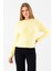 Kadın Bisiklet Yaka Fitilli Detaylı Triko Kazak Sarı - 25-567 5