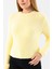 Kadın Bisiklet Yaka Fitilli Detaylı Triko Kazak Sarı - 25-567 6