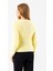 Kadın Bisiklet Yaka Fitilli Detaylı Triko Kazak Sarı - 25-567 7