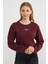 3 Iplik Ayıcık Nakışlı Crop Sweatshirt 2