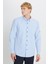 Tailored Slim Fit Dar Kesim Düğmeli Yaka Gofre Desenli Gömlek 1