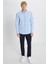 Tailored Slim Fit Dar Kesim Düğmeli Yaka Gofre Desenli Gömlek 2