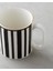 Stripy White Bone Porselen Kupa 290 ml Siyah-Beyaz-Gold 2
