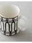 White Charmed Bone Porselen Kupa 290 ml Siyah-Beyaz-Gold 2