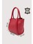 Hakiki Deri Kadın Organizerlı El Çantası Kırmızı SMR9206 2