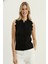 Kadın Dantel Örgü Düğmeli Triko Yelek | Siyah – Zarif & Şık Tasarım – Standart Beden 1