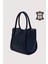 Hakiki Deri Kadın Organizerlı El Çantası Lacivert SMR9206-2 4