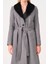 Kadın Palto Yün Karışımlı Şık Tasarım Gri Renkli Günlük Kullanım İçin 7