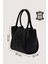 Hakiki Deri Kadın Organizerlı El Çantası Siyah SMR9206-2 2