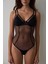 Siyah Ayarlanabilir Askılı Balenli Tül Bodysuit 5
