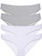 4 Adet Süper Eko Set Likralı Kadın Slip Külot Gri Beyaz 1