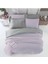 Çift Kişilik Lastikli Çarşaflı Nevresim Takımı Pamuklu Four Season Lila Gri 1