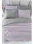 Çift Kişilik Lastikli Çarşaflı Nevresim Takımı Pamuklu Four Season Lila Gri 2
