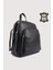 Hakiki Deri Kadın Sırt Çantası Siyah SMR9209 5