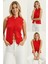 Kadın Dantel Örgü Düğmeli Triko Yelek | Kırmızı – Zarif & Şık Tasarım – Standart Beden 3