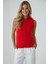 Kadın Dantel Örgü Düğmeli Triko Yelek | Kırmızı – Zarif & Şık Tasarım – Standart Beden 6