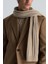 Saf Kaşmir Örgü Desenli Camel Atkı 3