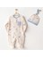 Andywawa AC25919 Romper Hat Set Dino Bebek Tulum Takım Beige 1