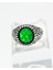 Retro Stil Parlak Zümrüt Renkli Taşlı El Işçiliği Erkek Aksesuar Yüzüğü 1