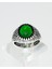 Retro Stil Parlak Zümrüt Renkli Taşlı El Işçiliği Erkek Aksesuar Yüzüğü 2