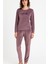 Kadın 13166-652 Uzun Kol Kadife Pijama Takımı Lila 1