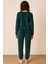 Kadın 13164-2840 Uzun Kol Kadife Pijama Takımı Yeşil 2