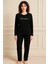 Kadın 13166 Kadife Pijama Takımı Siyah 1