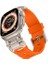 Ile Uyumlu Ultra 49MM KRD-101 Titanyum Metal Başlıklı Silikon Kordon Turuncu-Titanyum 2