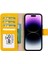 Buğz Apple iPhone 15 Uyumlu Deri Cüzdanlı Kılıf Mwwn FL12 Sarı 2