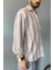Uzun Kollu Keten Görünümlü Çizgili Gömlek 2