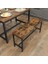 Yemek Odası Bankları, 2&apos;li Set, 32.5 x 108 x 50 Cm, Mutfak, Yemek Odası, Kararlı Çelik Çerçeve, Endüstriyel Tasarım,, Koyu KTB33X 2