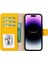 Buğz Apple iPhone 15 Pro Uyumlu Deri Cüzdanlı Kılıf Mwwn FL12 Sarı 2